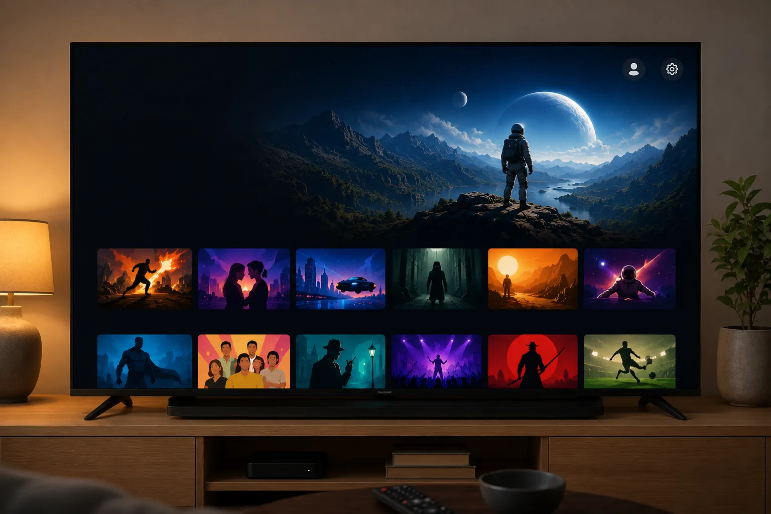 Persona disfrutando Flujo TV en Smart TV
